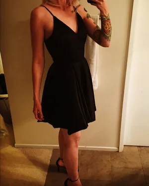 Sexy V-Neck Homecoming Dresses Satin A line Short Party Gowns Cocktail Dress