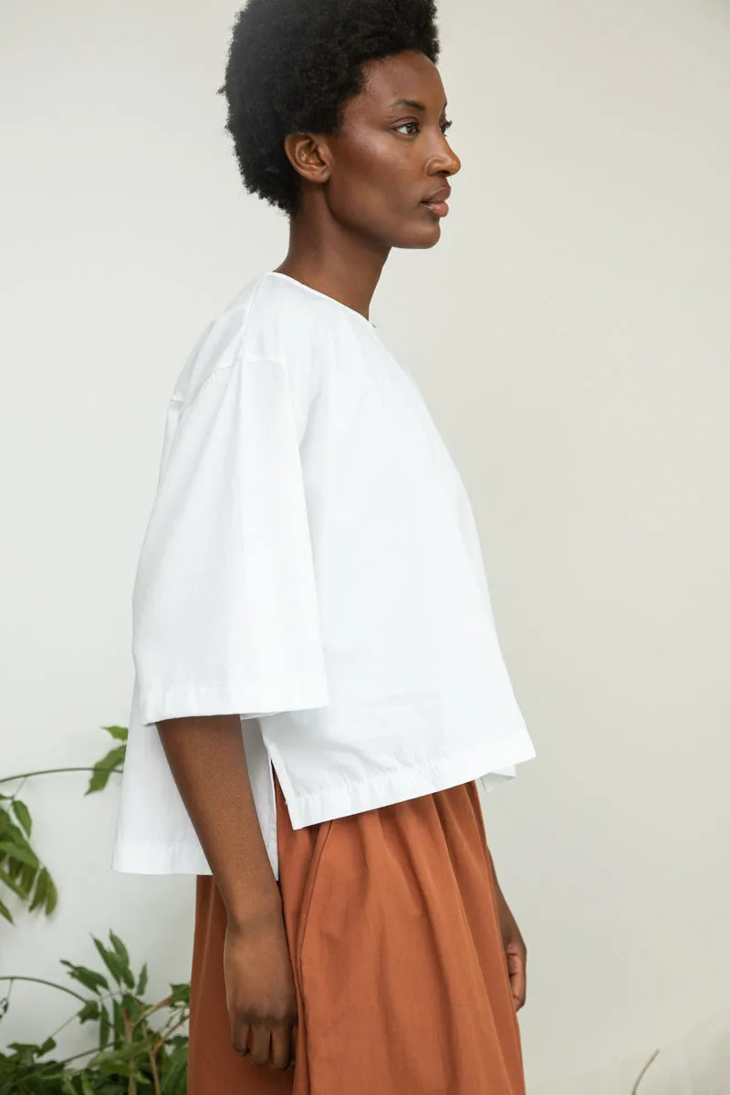 Shay Organic Cotton Top in White