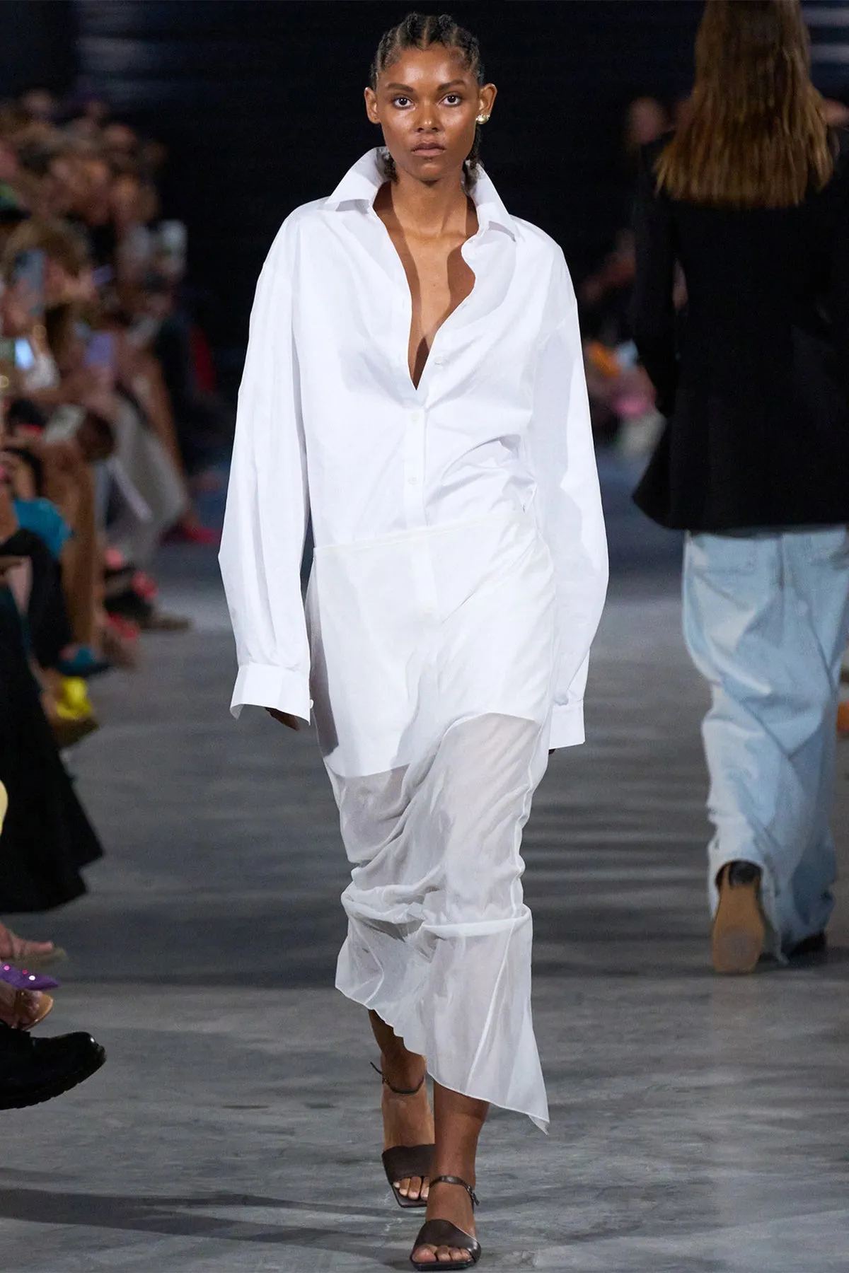 Sheer Gauze Maxi Pencil Skirt in White