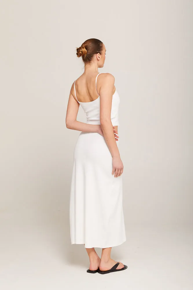 SIA FINE STRAP CAMI TOP - IVORY RIB