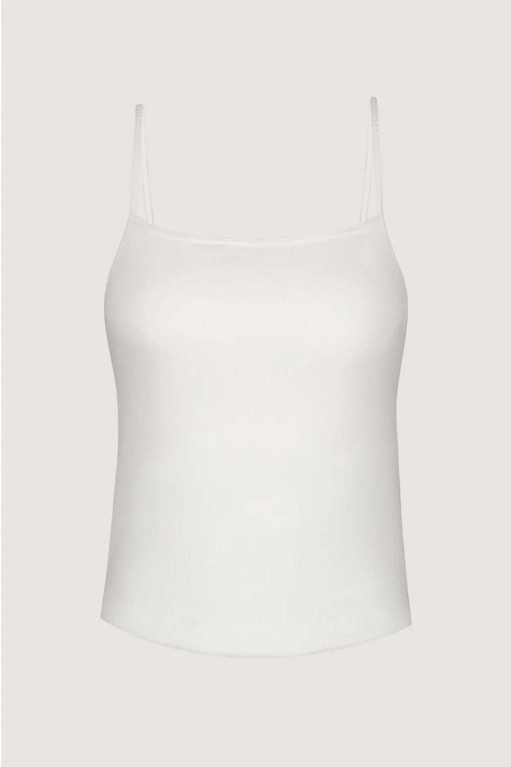 SIA FINE STRAP CAMI TOP - IVORY RIB