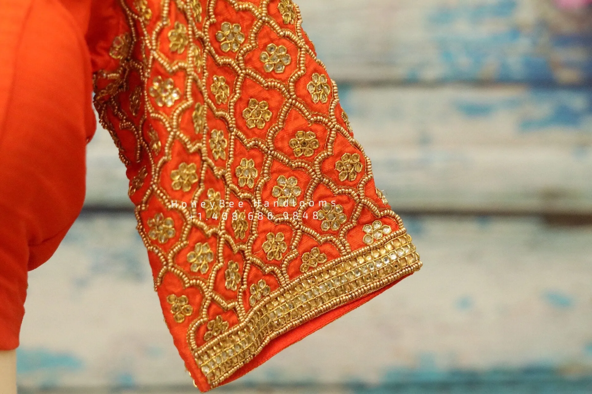 Silk Saree Blouse | Stitched blouse | Blouse!Silk Blouse | Pure silk Blouse | Ruffle sleev blouse| silver blouse- HoneyBee Handlooms