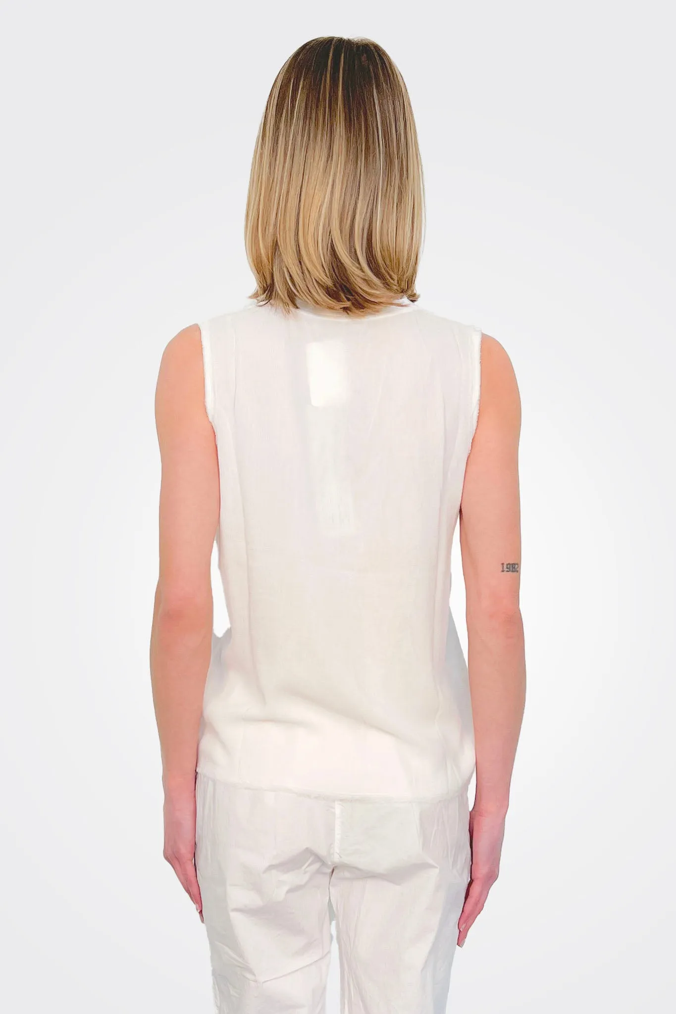 Silk V Neck Top - Natural