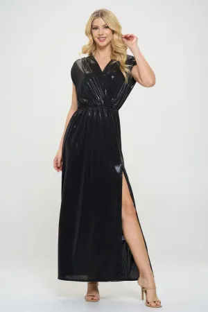 Sleeveless Metallic Maxi Dress
