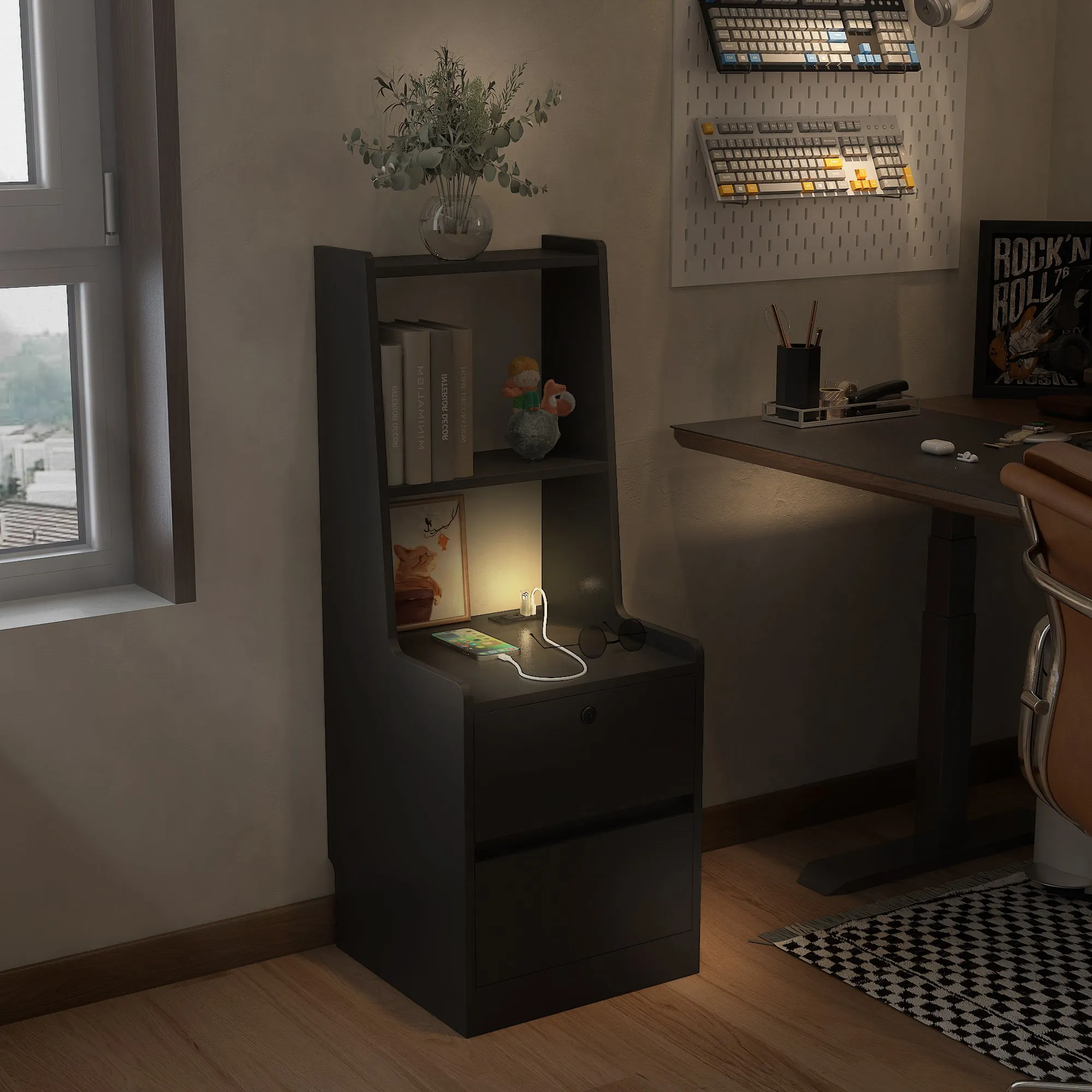 Smart Nightstand with Night Light