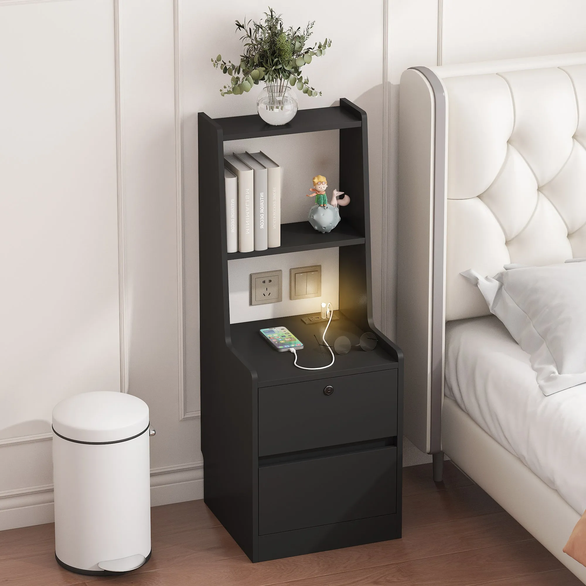 Smart Nightstand with Night Light