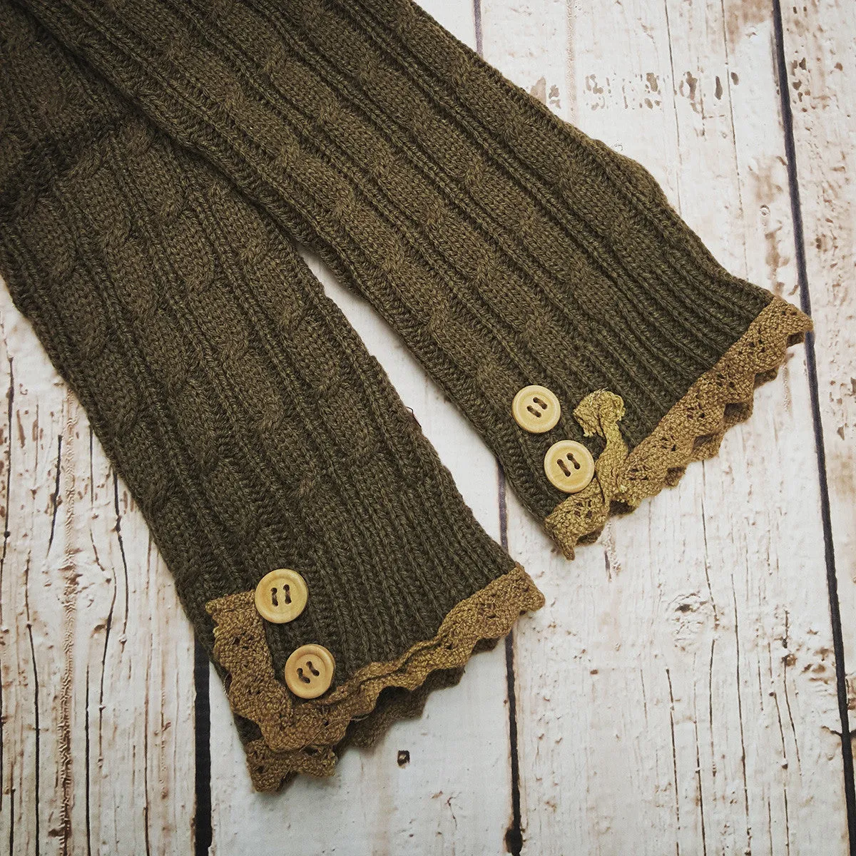 Solid Lace Trim Arm Wamer-6 Colors!