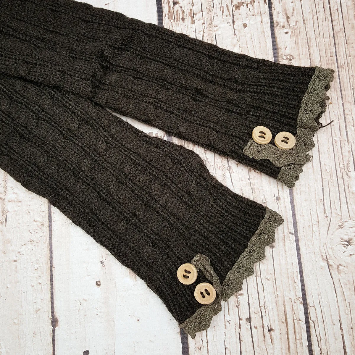 Solid Lace Trim Arm Wamer-6 Colors!