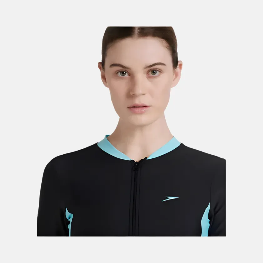 Speedo Endurance 10 Two Piece Women's Full Body Suit -Black/Marine Blue