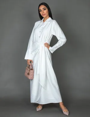 SS20 LINEN SHIRT DRESS WITH WRAP & TIE