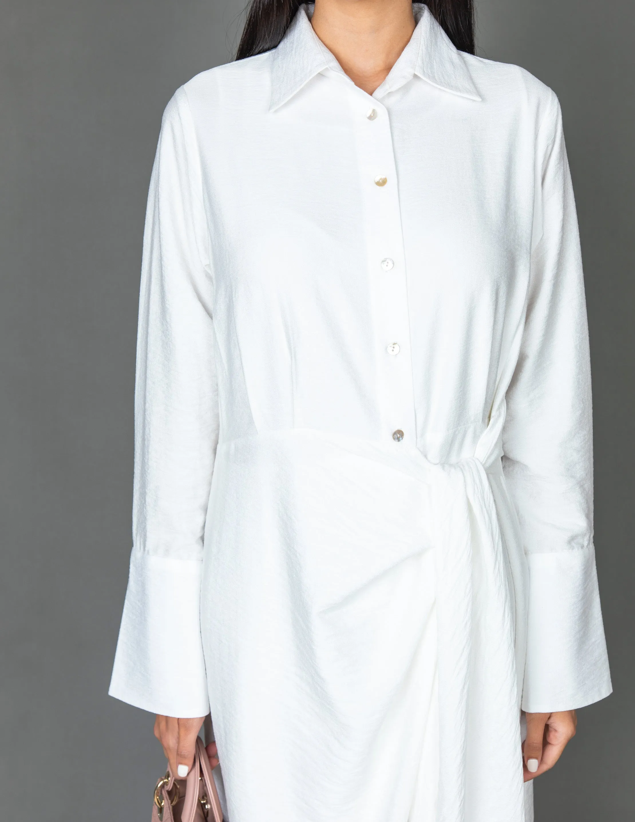 SS20 LINEN SHIRT DRESS WITH WRAP & TIE