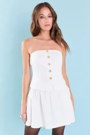 STRAPLESS LINEN TOP