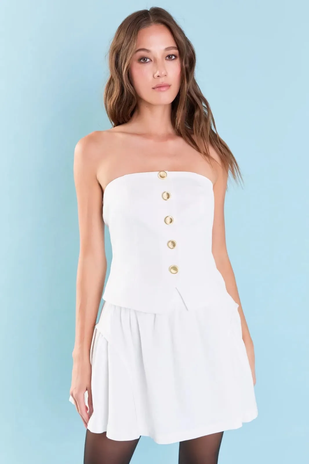 STRAPLESS LINEN TOP