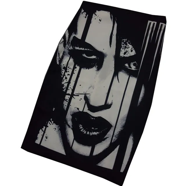 Summer Black Gothic Rock Punk Print Pencil Skirt Clothing Vintage Baphomet Goat Of Mendes Ladies High Waist Midi Bodycon Skirts