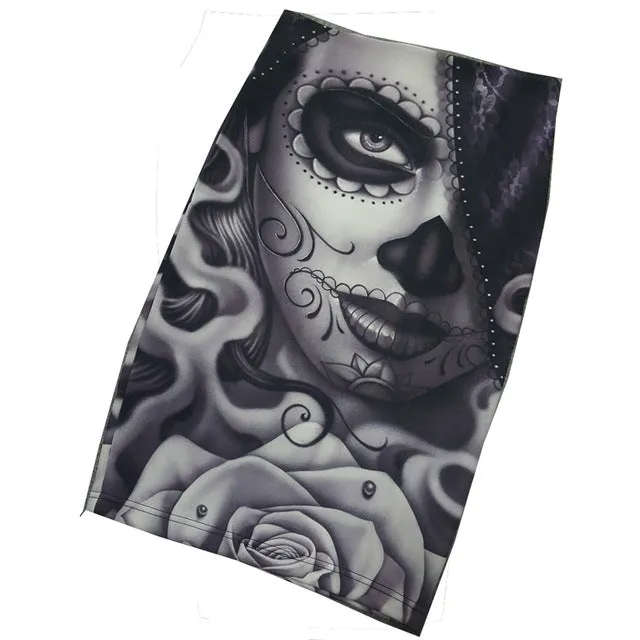 Summer Black Gothic Rock Punk Print Pencil Skirt Clothing Vintage Baphomet Goat Of Mendes Ladies High Waist Midi Bodycon Skirts