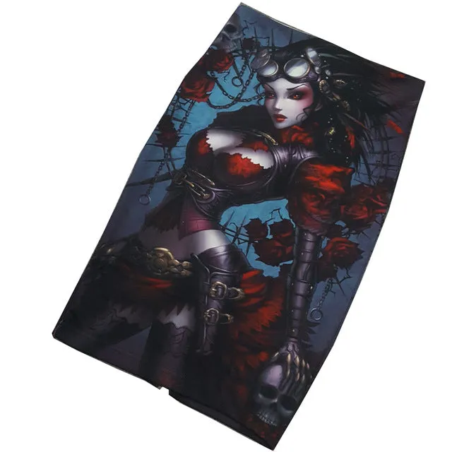 Summer Black Gothic Rock Punk Print Pencil Skirt Clothing Vintage Baphomet Goat Of Mendes Ladies High Waist Midi Bodycon Skirts