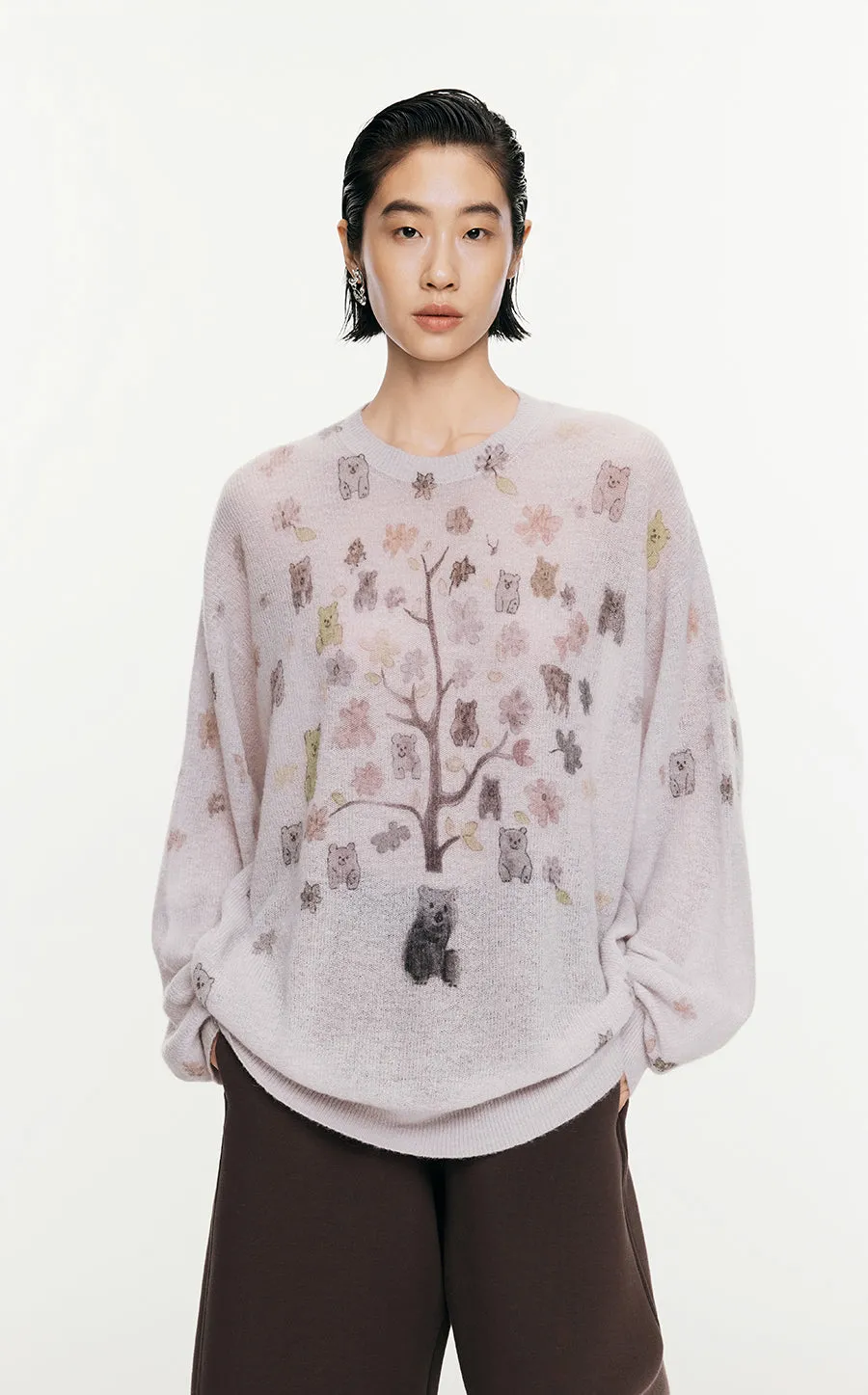 Sweater/JNBY Printed Long-sleeved Pullover Sweater