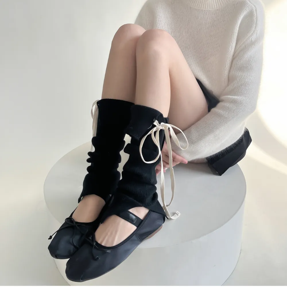 Sweet Bow Solid Color Leg Covers