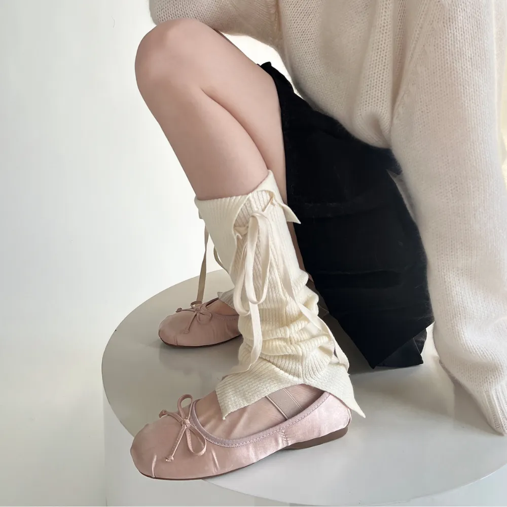 Sweet Bow Solid Color Leg Covers