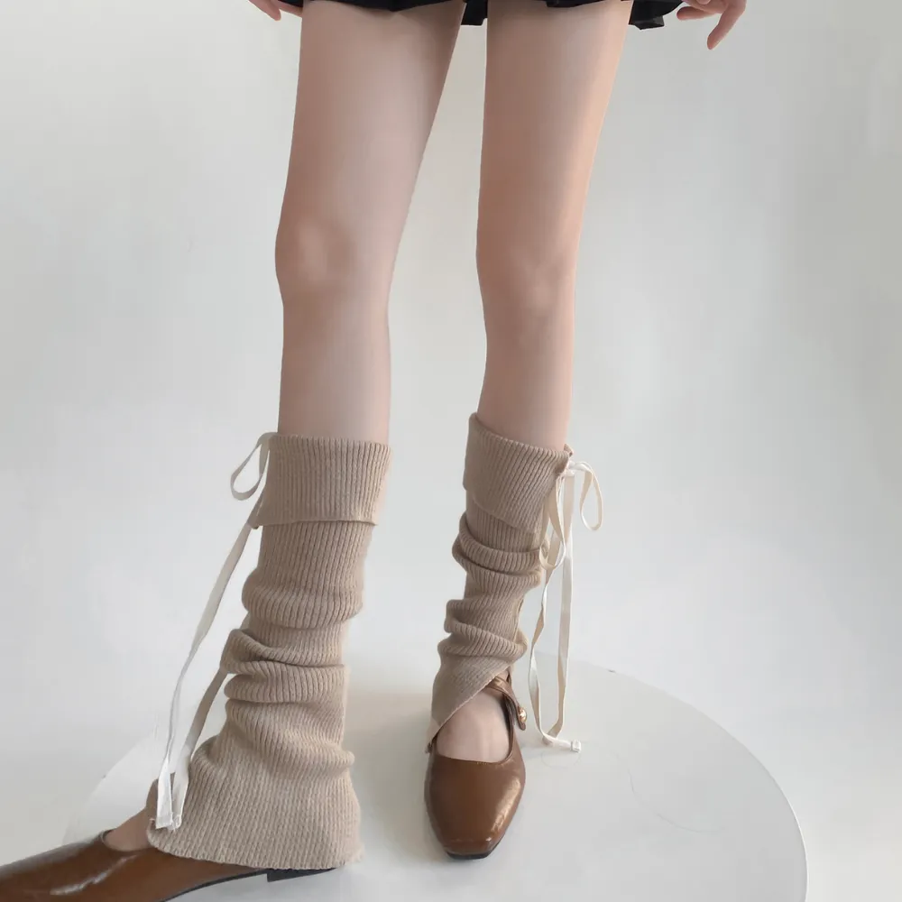 Sweet Bow Solid Color Leg Covers