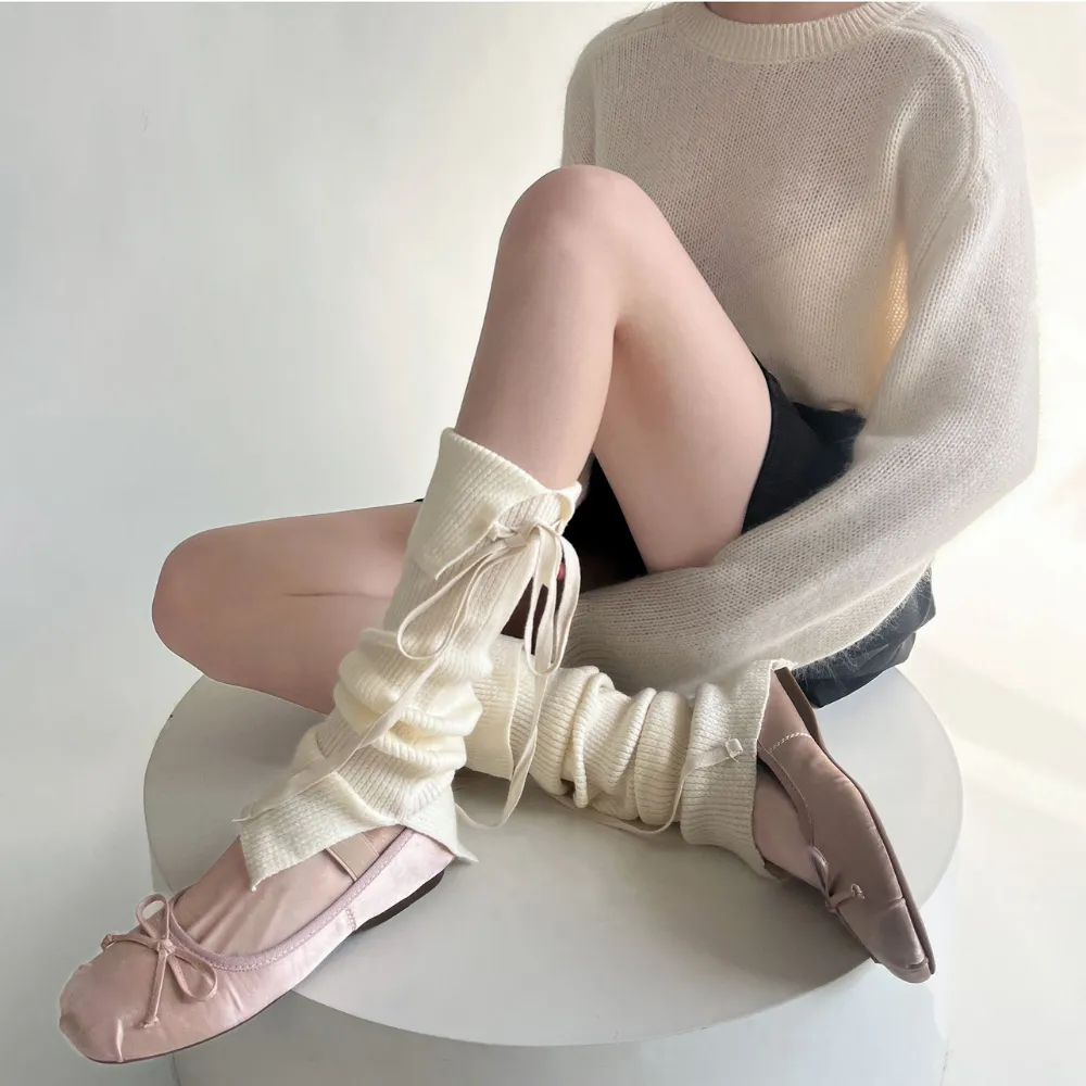 Sweet Bow Solid Color Leg Covers