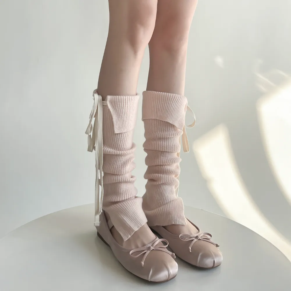 Sweet Bow Solid Color Leg Covers
