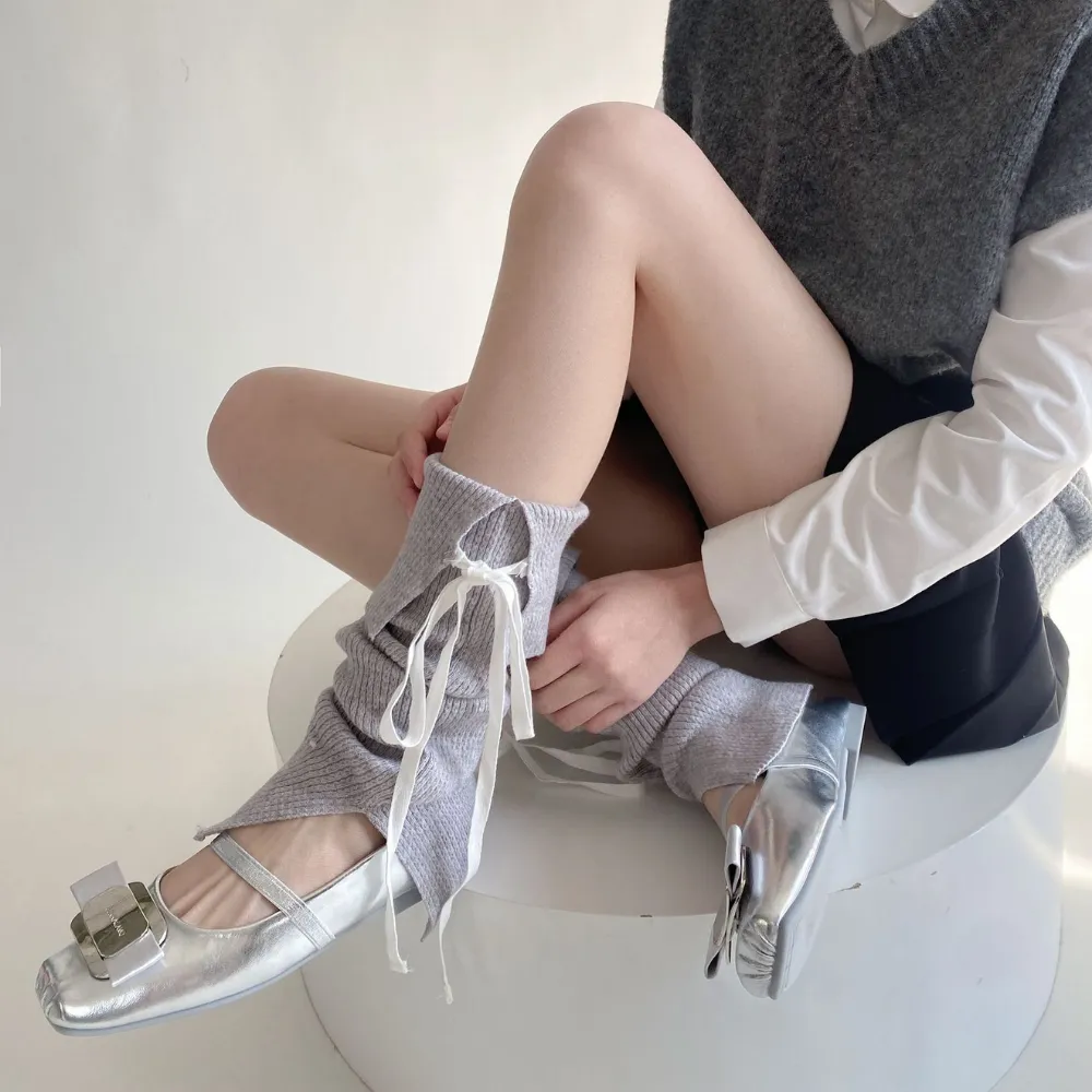 Sweet Bow Solid Color Leg Covers