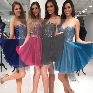 Sweetheart sparkly rhinestone beaded homecoming dresses, short prom dress, SF0018