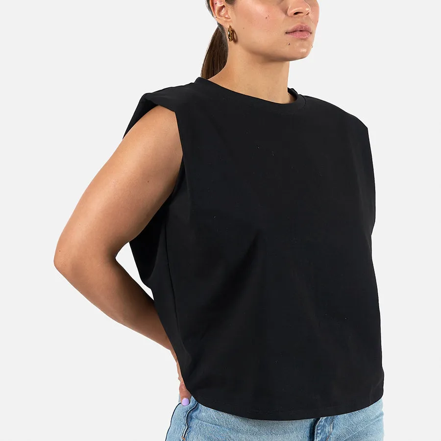 T-shirt de algodón con hombreras