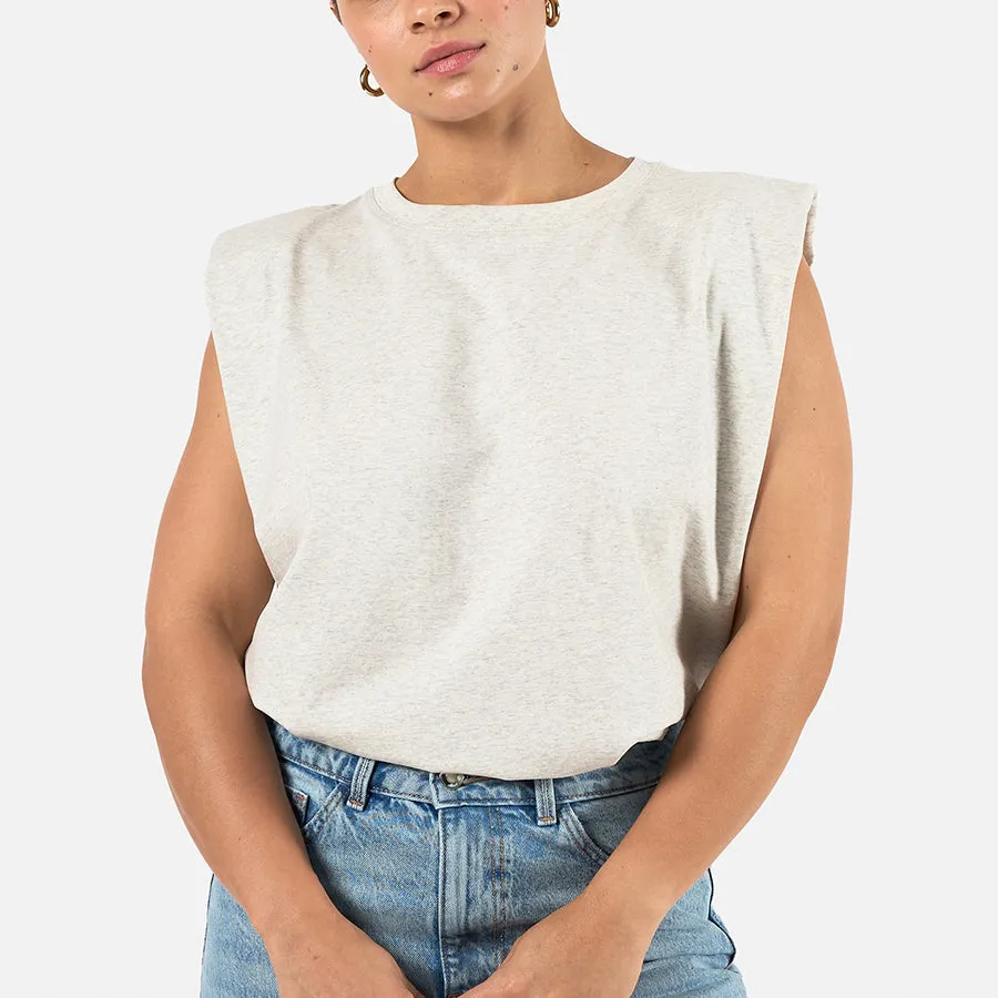 T-shirt de algodón con hombreras