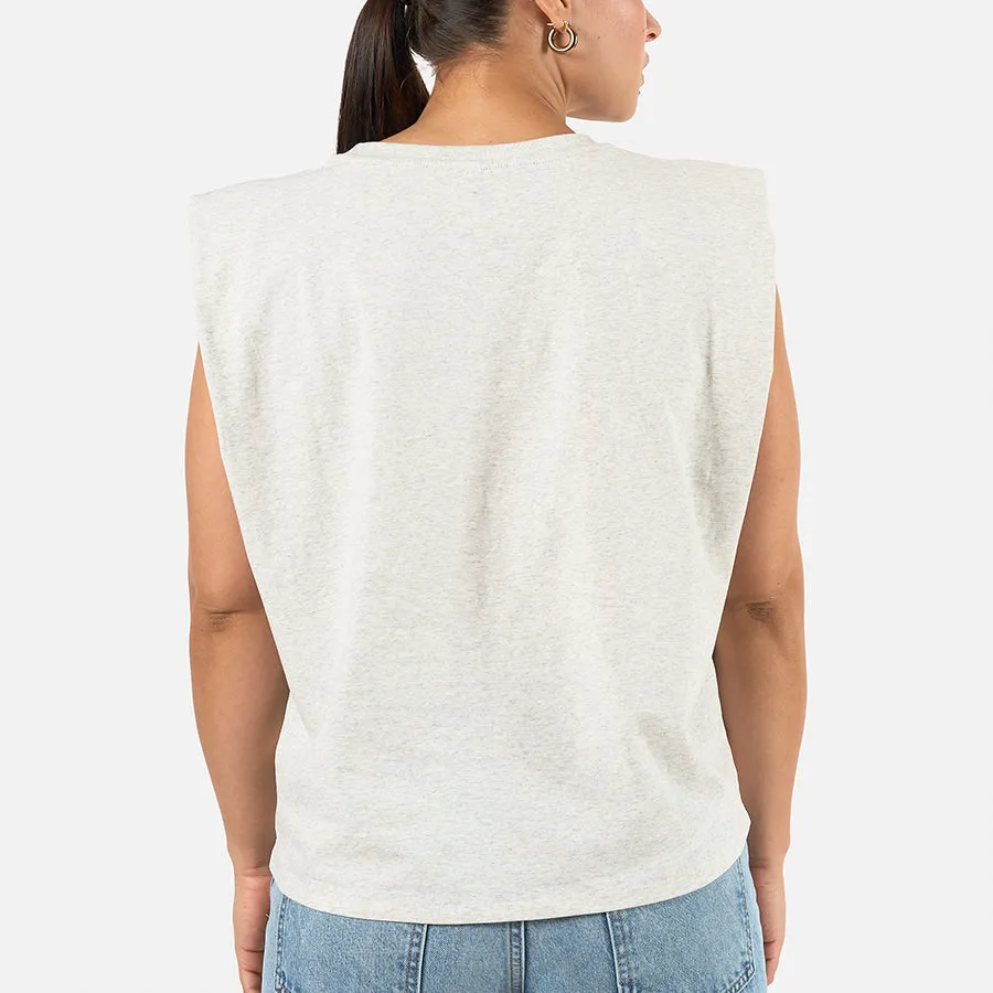 T-shirt de algodón con hombreras