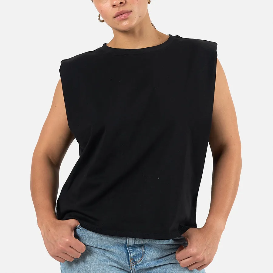 T-shirt de algodón con hombreras