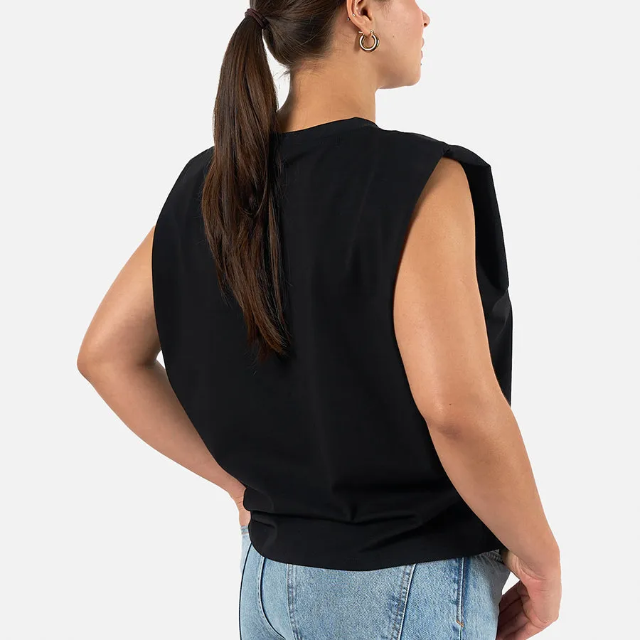 T-shirt de algodón con hombreras