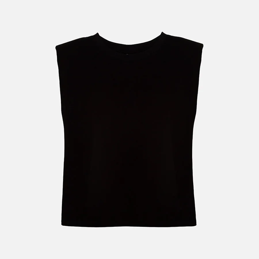 T-shirt de algodón con hombreras