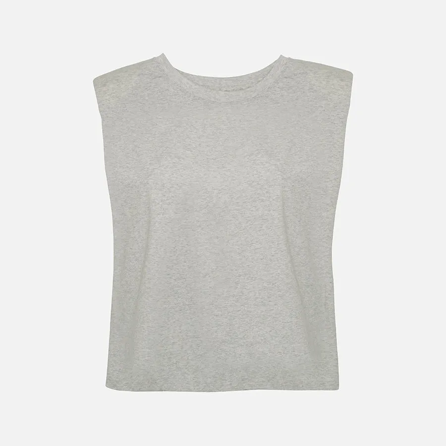 T-shirt de algodón con hombreras