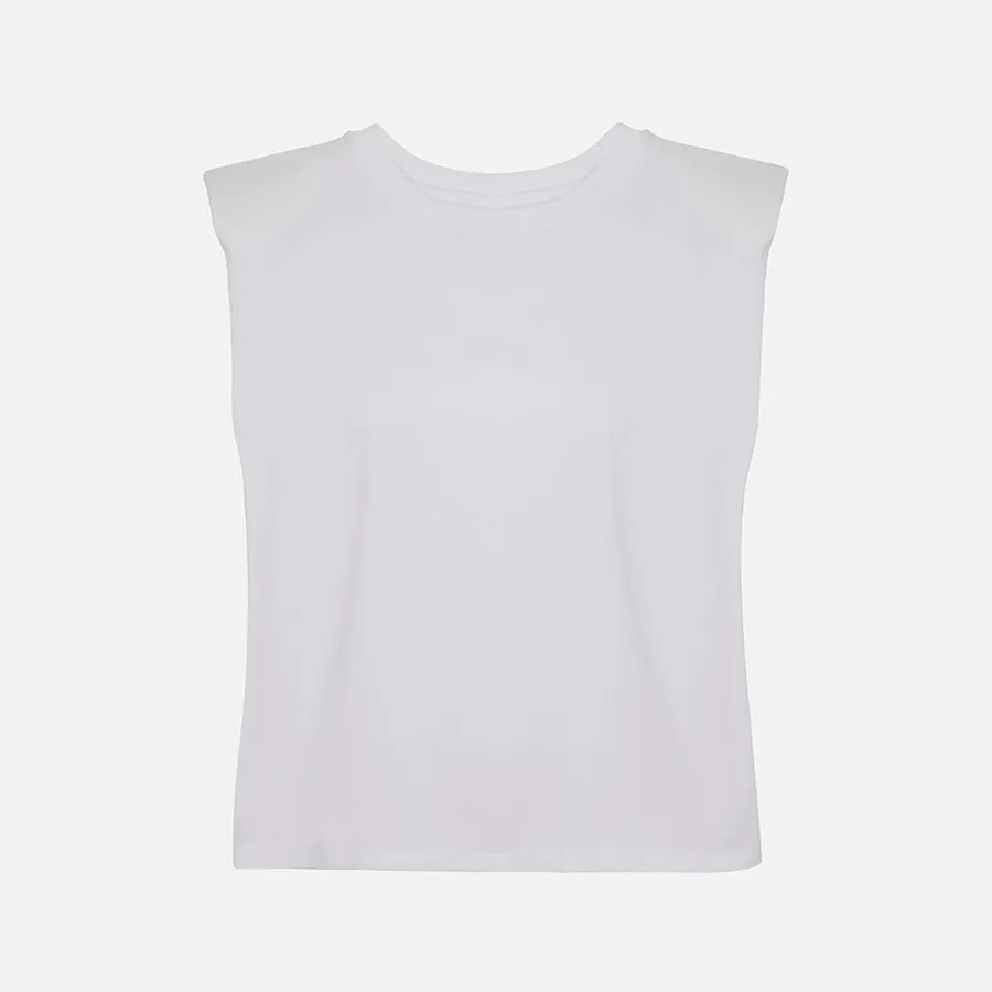 T-shirt de algodón con hombreras