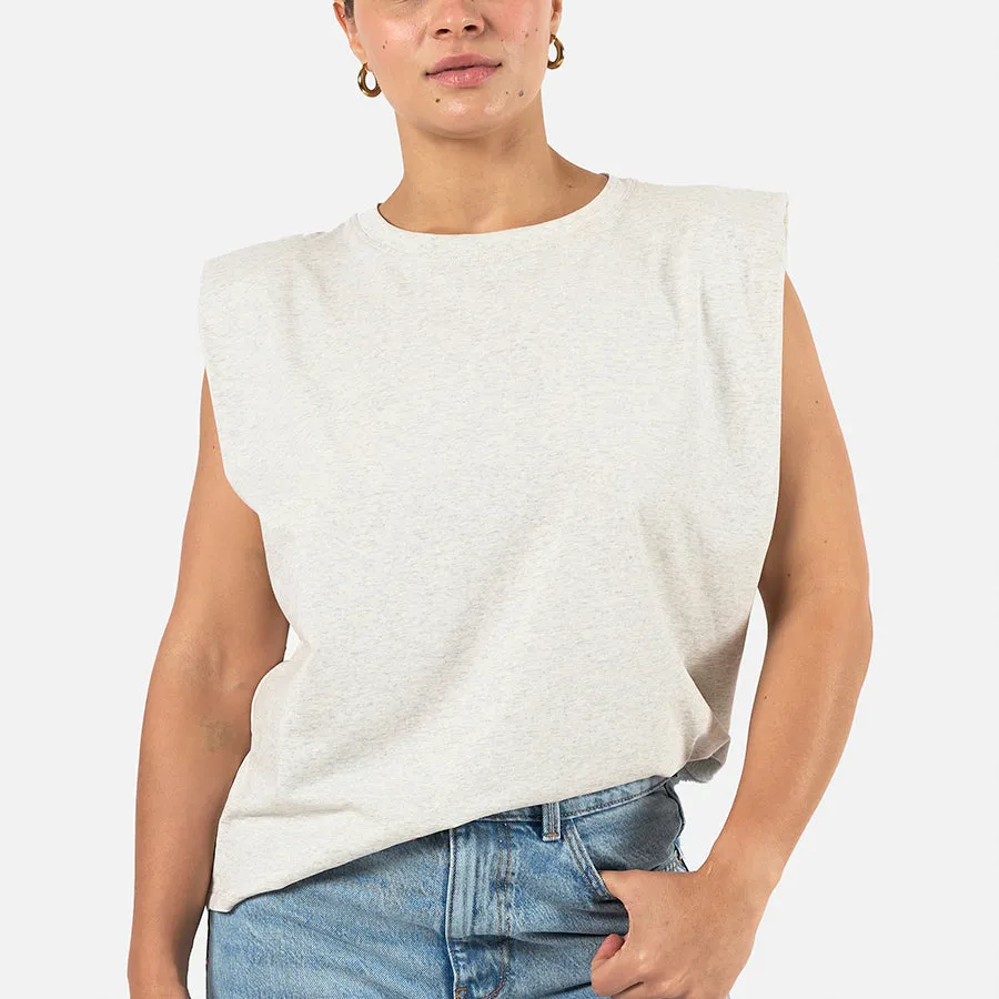 T-shirt de algodón con hombreras