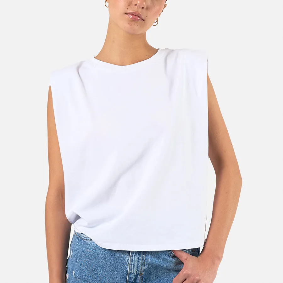 T-shirt de algodón con hombreras