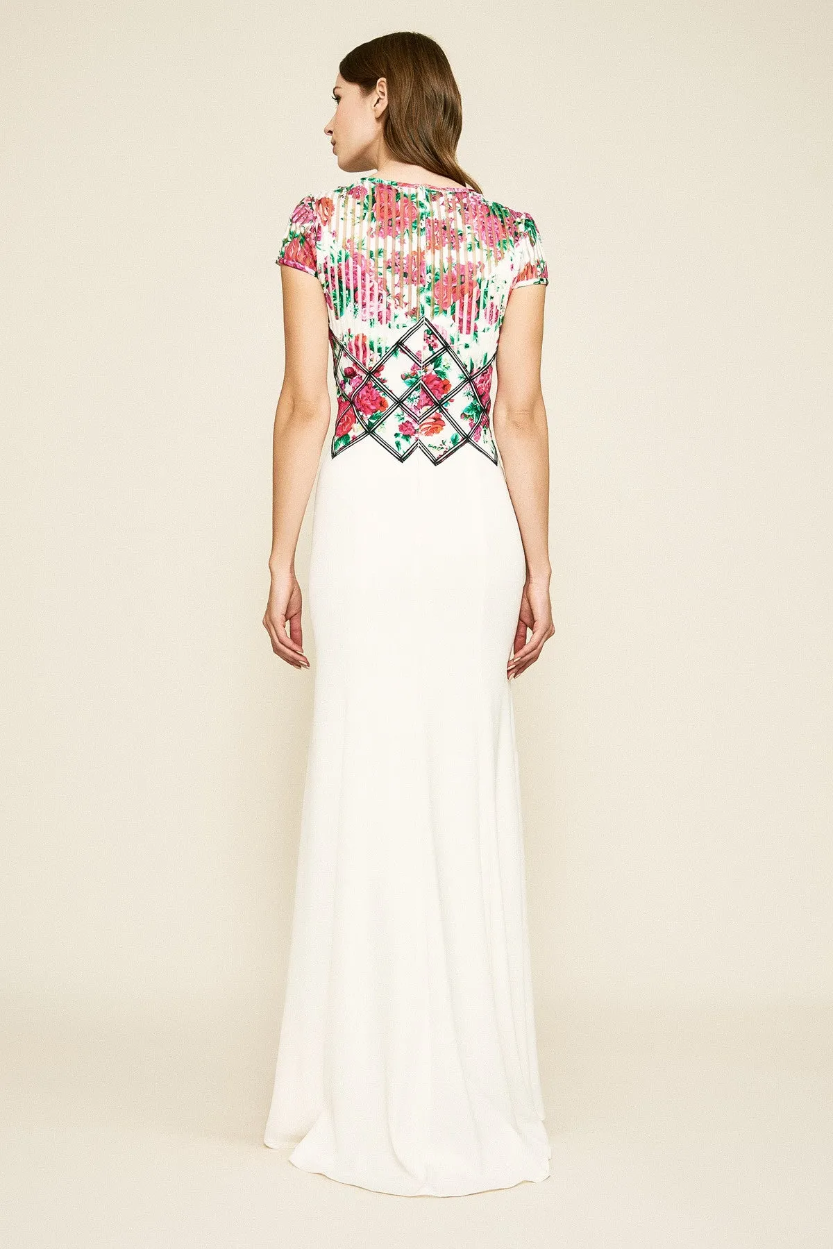 TADASHI SHOJI-JAMEKA FLORAL CREPE GOWN