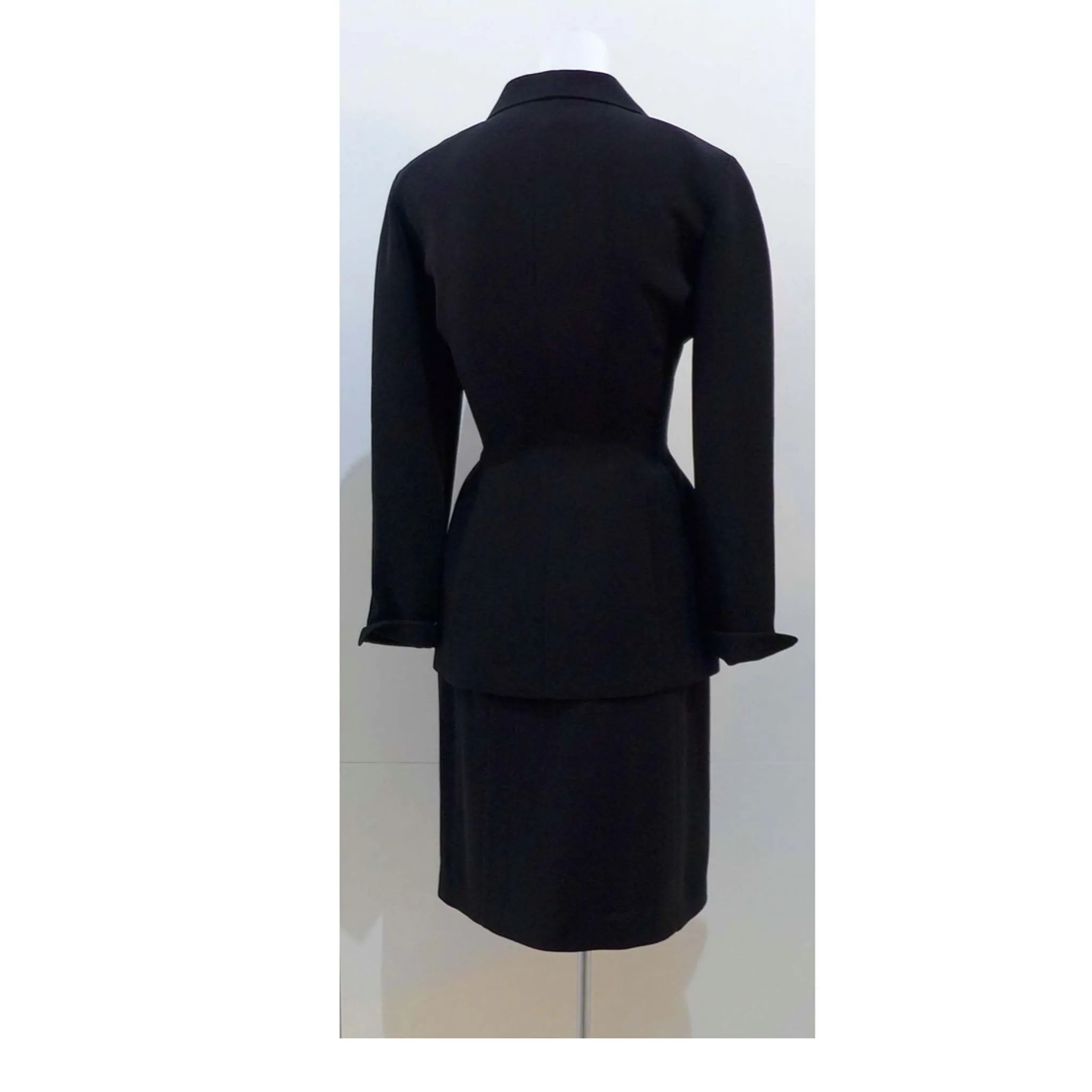 THIERRY MUGLER Silver and Rhinestone Skirt Suit Size 40
