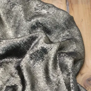Tissu Satin denim irisé- Noir/Argent (Vendu x10cm)