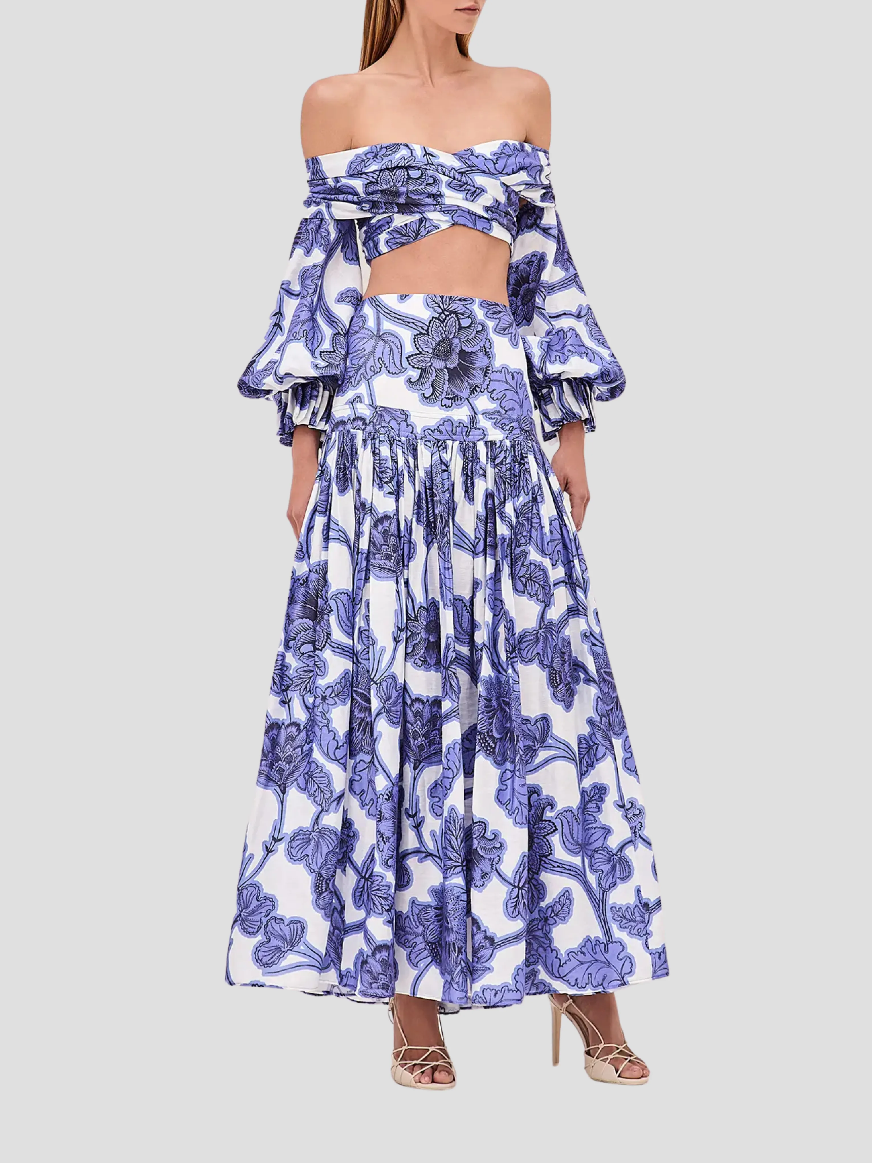 Trisha Floral Linen Crop Top
