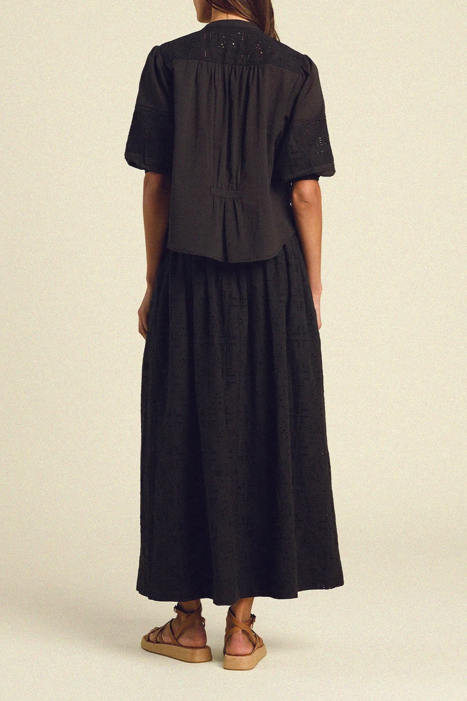Trovata Loren Blouse in Black Handkerchief Eyelet