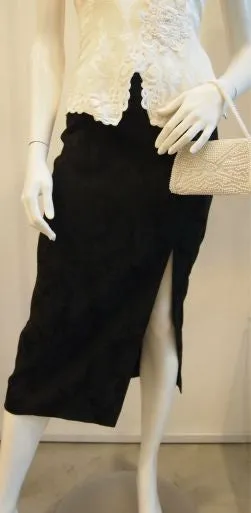 Tuxedo Lace Trim Vintage Halter Cocktail Dress In Black & White