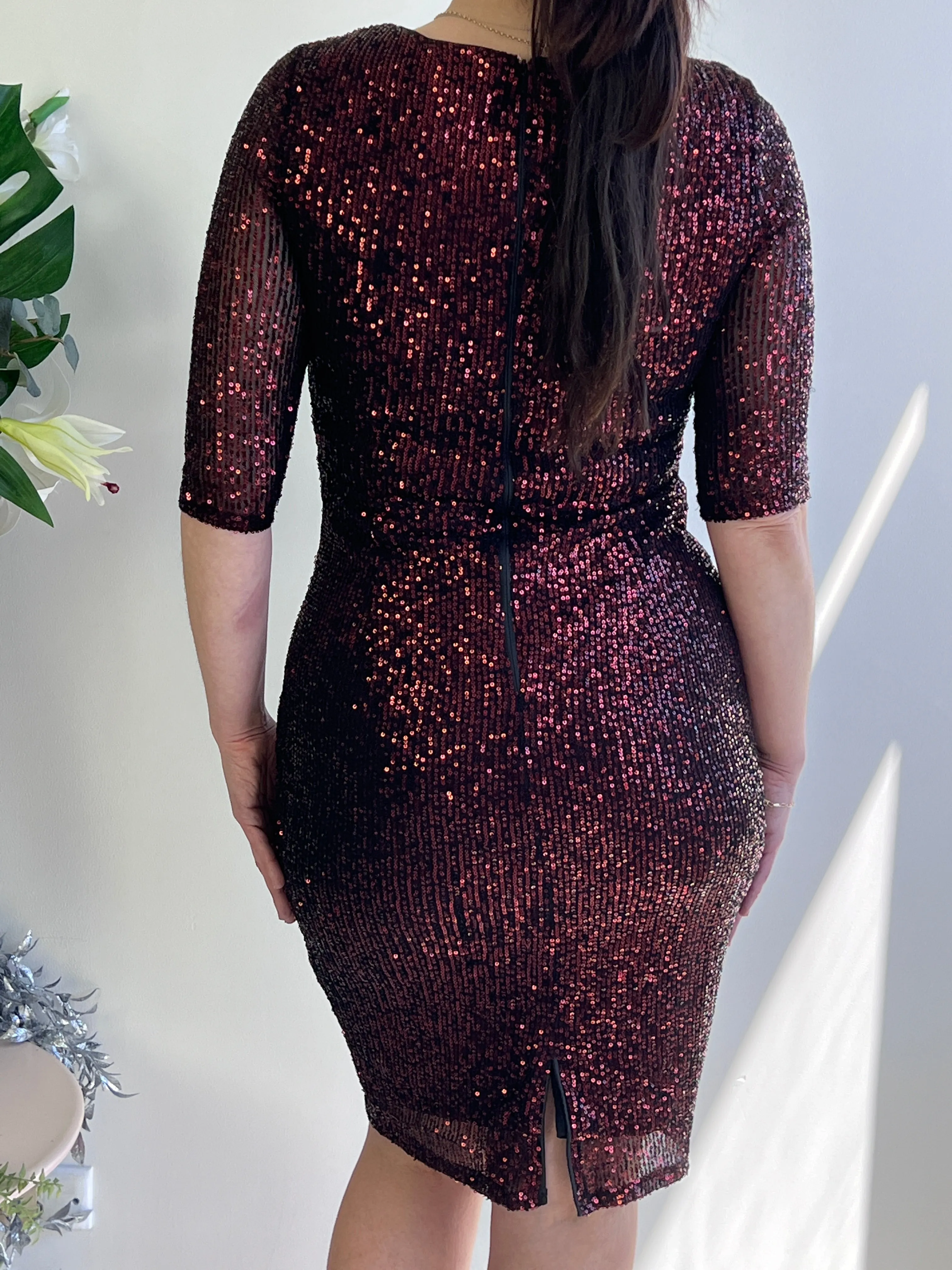 Unity Burgundy Sequin Dress