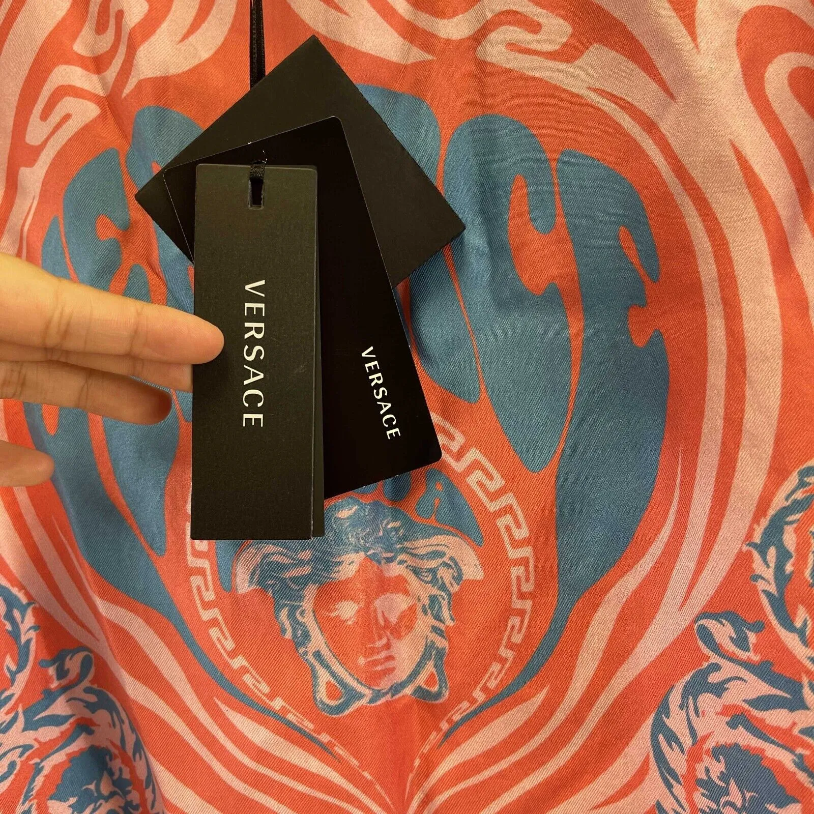 Versace Medusa Music Silk Pastel Pink & Blue Top - New w/ Tags