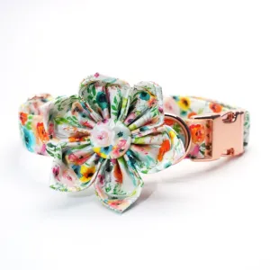 Watercolor Floral Flower Collar | Personalized Collar And Leash