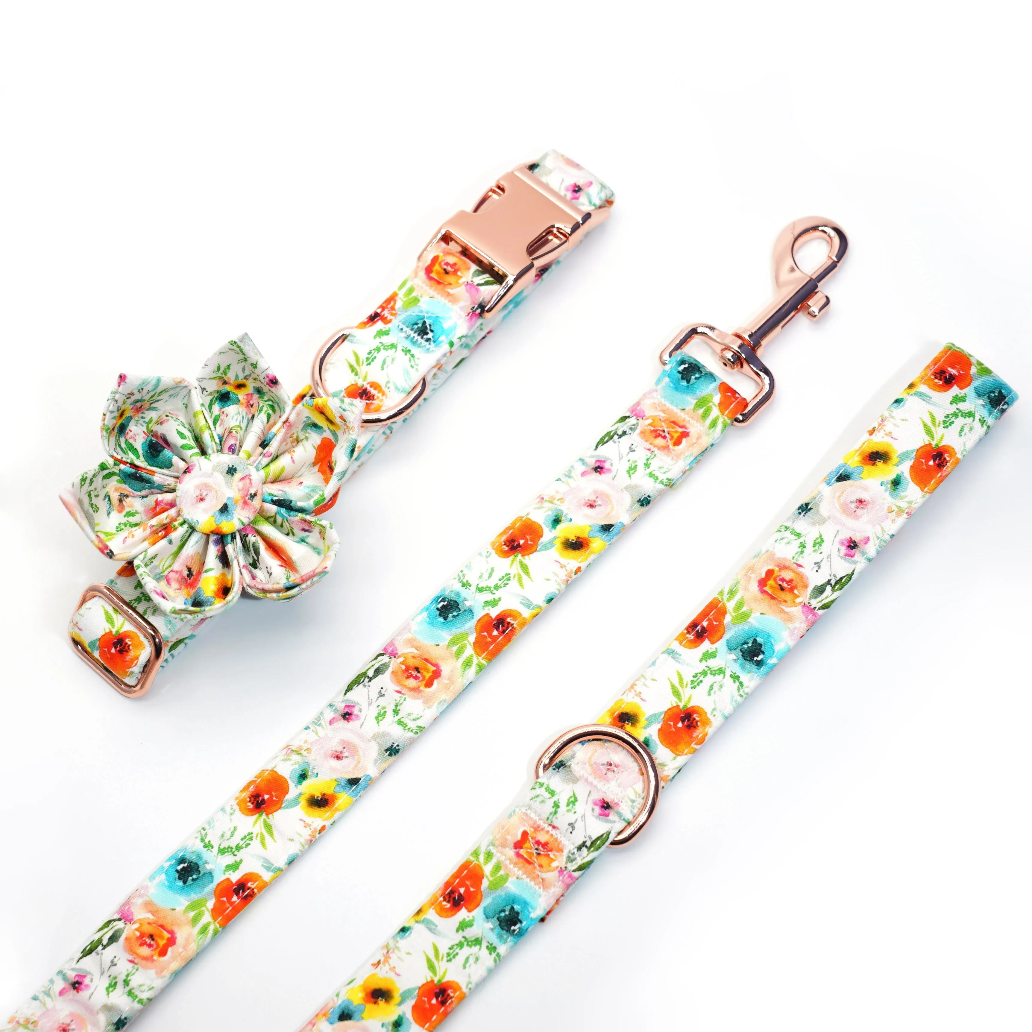 Watercolor Floral Flower Collar | Personalized Collar And Leash