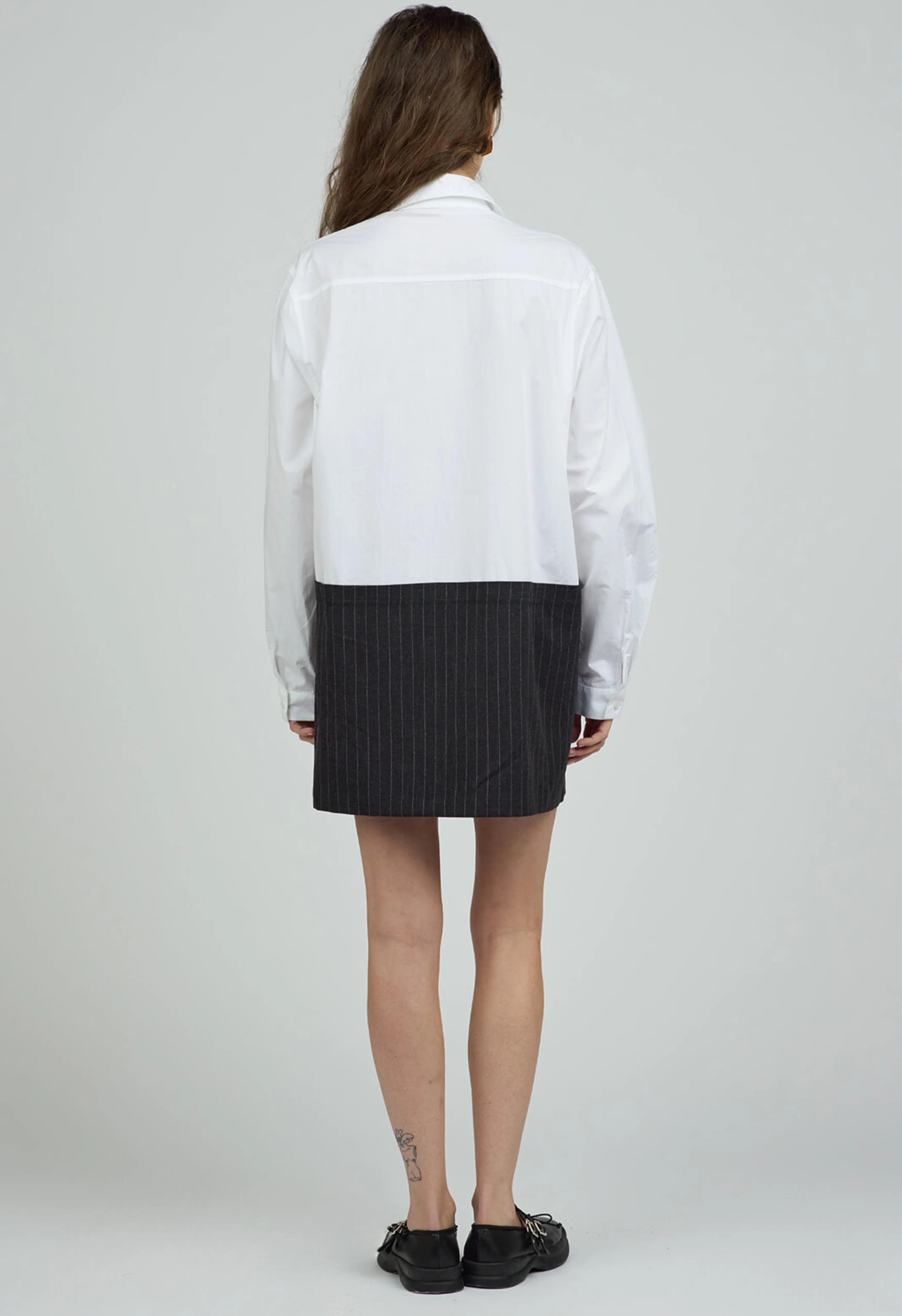 White Cotton-Poplin Shacket