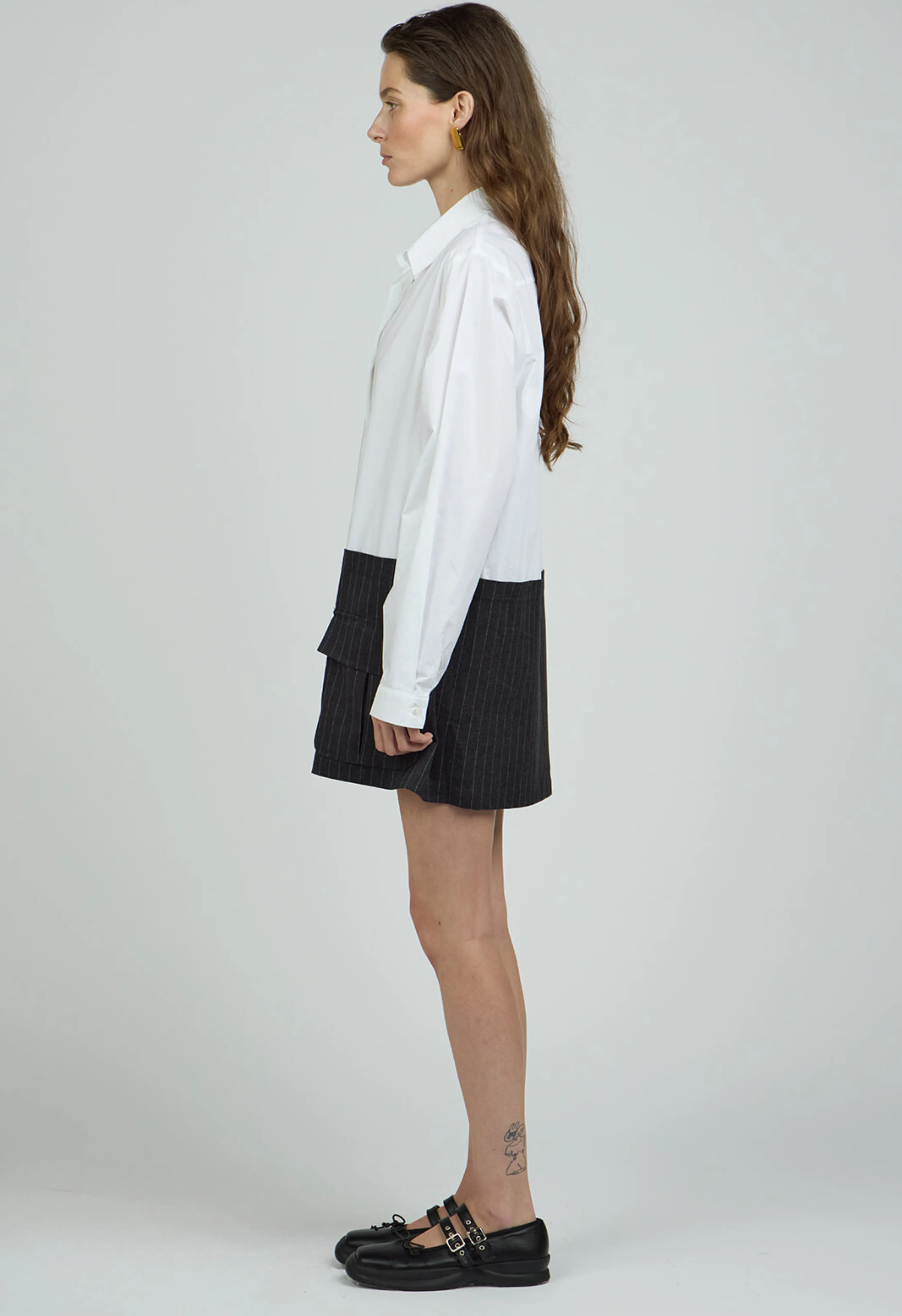 White Cotton-Poplin Shacket